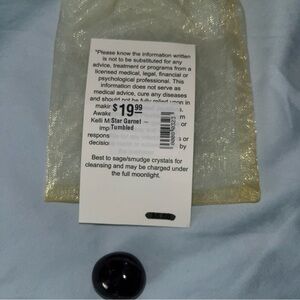 Gold Mesh Pouch with Black Stone